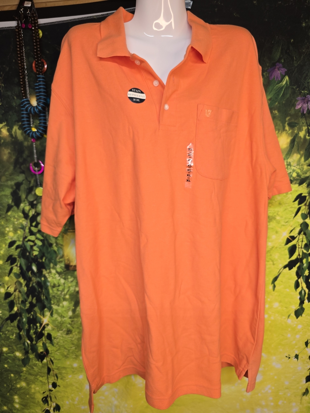 #135 Men's Orange Classic Pocket Polo Shirt